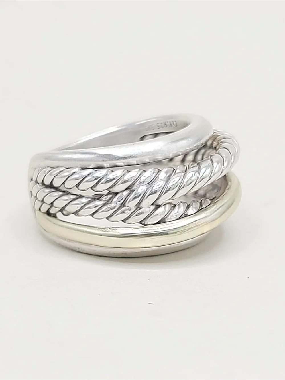 David Yurman Crossover Ring With Gold - Picture 2 of 6